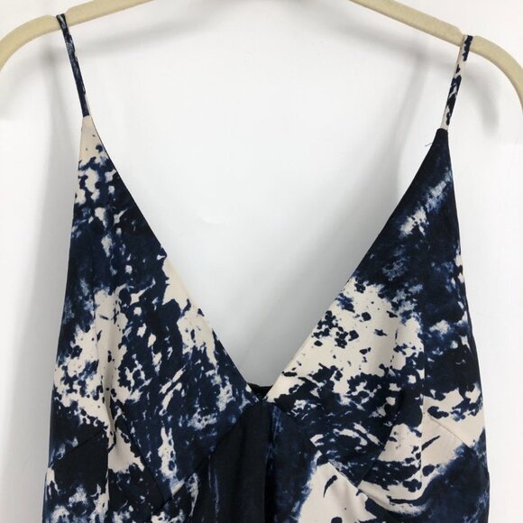 Nordstrom  4SI3NNA Blue Tie dye Plunge Asymmetric Tank Top size M - Picture 5 of 15